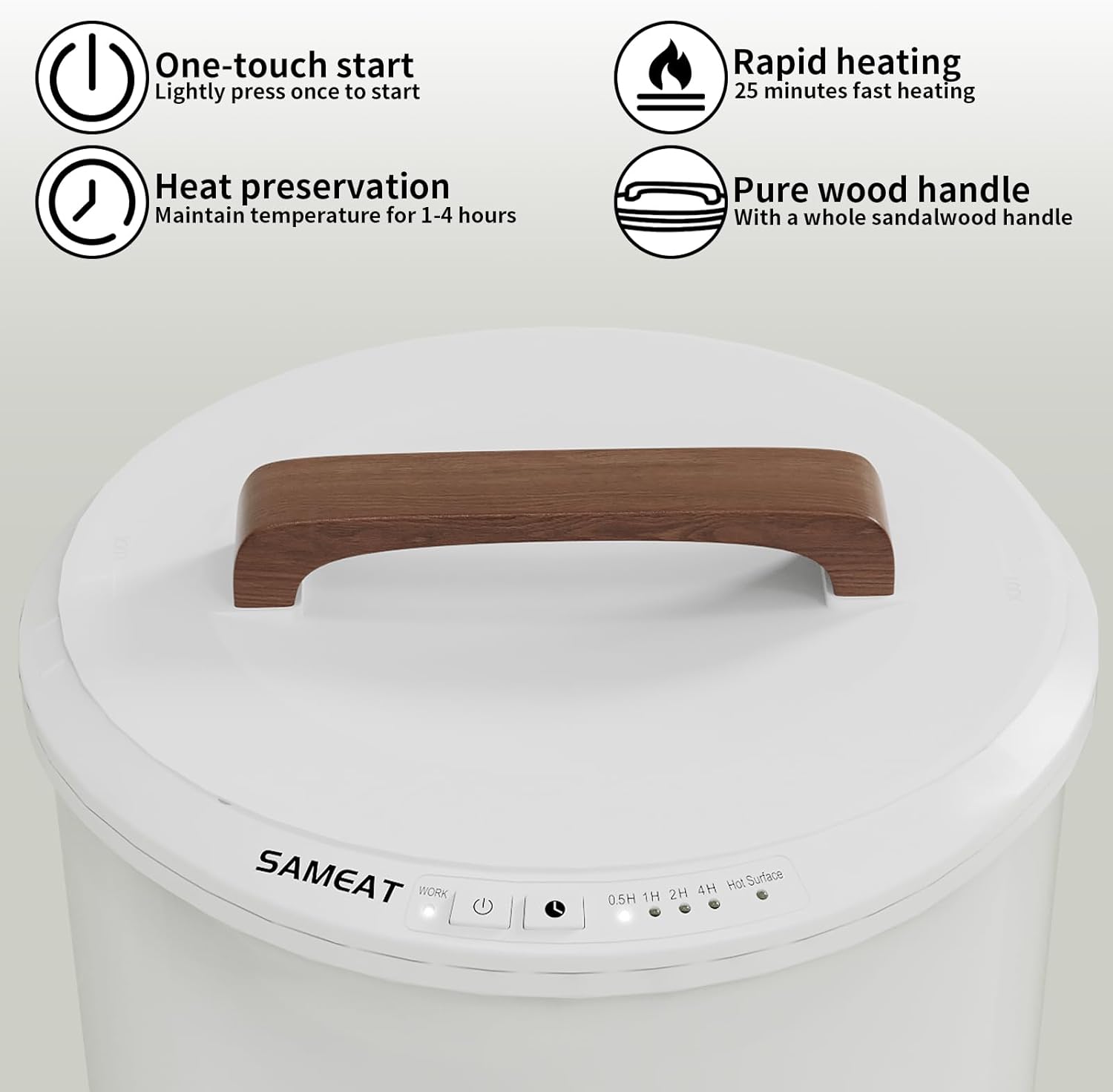 SAMEAT Heated Towel Warmers for Bathroom - Large Towel Warmer Bucket, Wood Handle, Auto Shut Off, Fits Up to Two 40"X70" Oversized Towels, Best Ideals