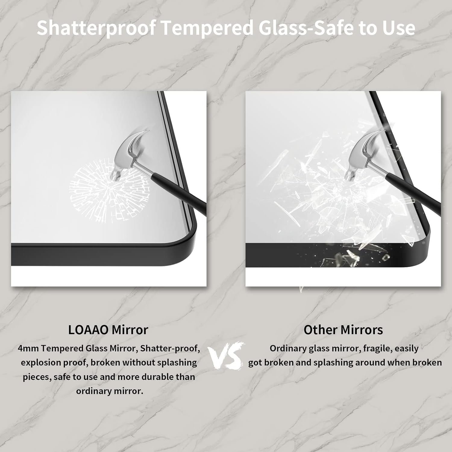 LOAAO Black Metal Framed Bathroom Mirror for Wall, 22X30 Inch Rounded Rectangle Mirror, Matte Black Bathroom Vanity Mirror Farmhouse, Anti-Rust, Tempered Glass, Hangs Horizontally or Vertically