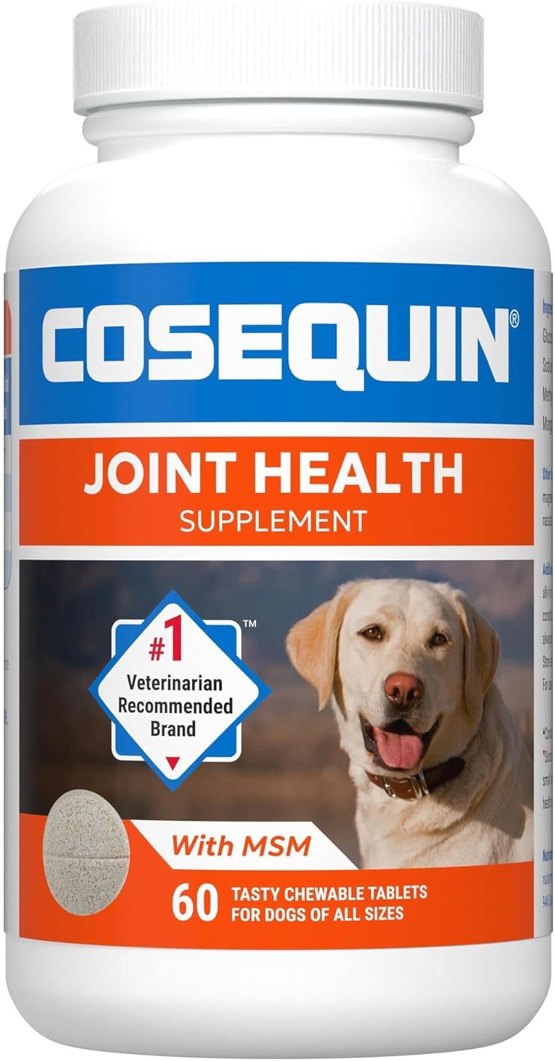 Nutramax Laboratories Cosequin Maximum Strength Joint Health Supplement for Dogs - With Glucosamine, Chondroitin, and MSM, 132 Chewable Tablets