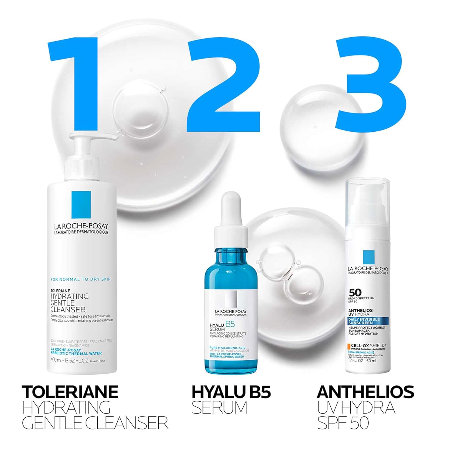La Roche-Posay Hyalu B5 Pure Hyaluronic Acid Serum for Face, with Vitamin B5, Anti-Aging Serum for Fine Lines and Wrinkles, Hydrating Serum to Plump and Repair Dry Skin, Safe on Sensitive Skin