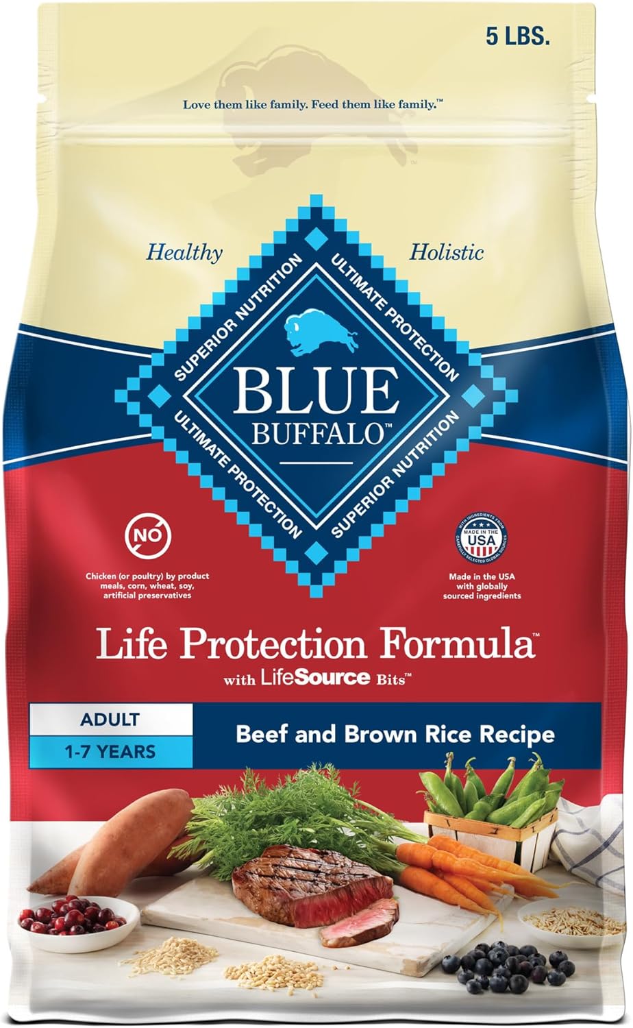 Blue Buffalo Life Protection Formula Adult Dry Dog Food, Helps Build and Maintain Strong Muscles, Made with Natural Ingredients, Chicken & Brown Rice Recipe, 30-lb. Bag