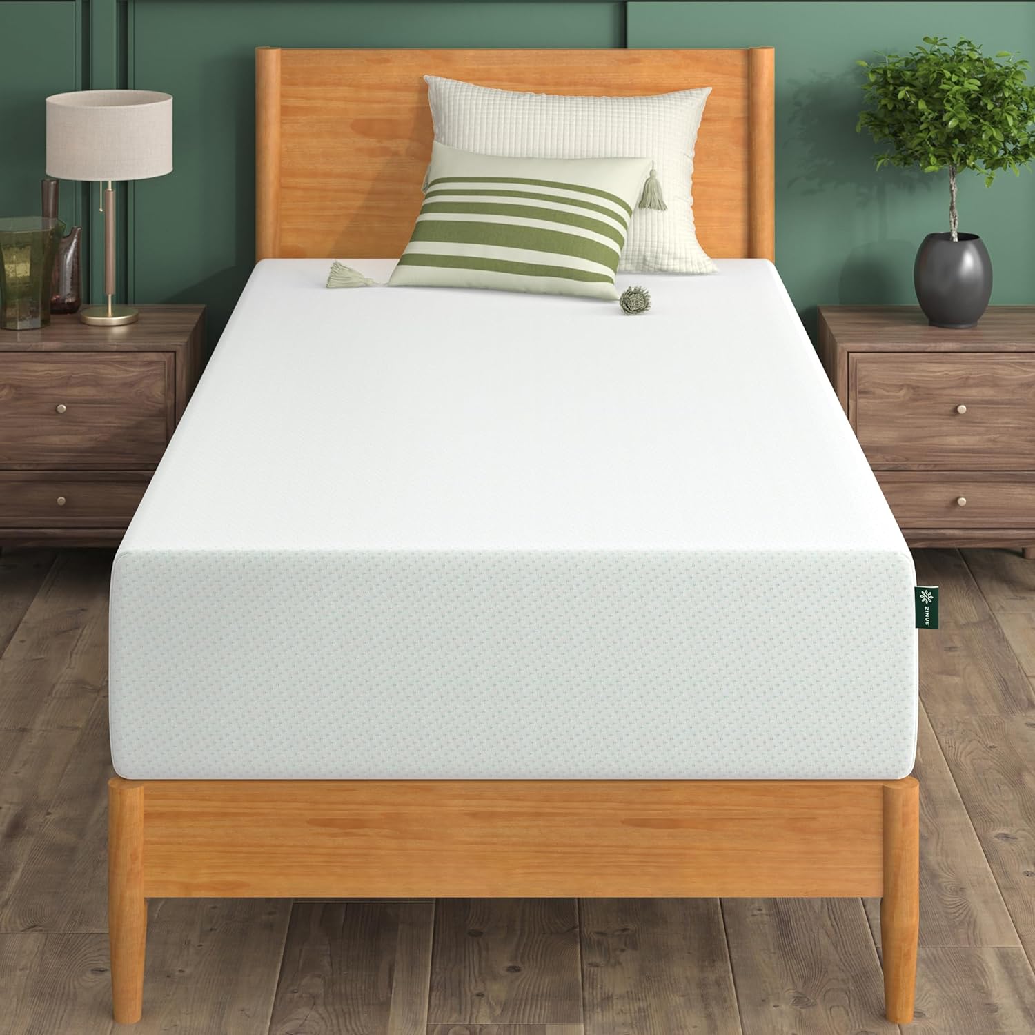 ZINUS 5 Inch Green Tea Memory Foam Mattress [New Version], Twin, Fiberglass free, Medium Firm Feel, Zoned Pressure Relief, Certified Safe Foams & Fabric, Mattress in A Box