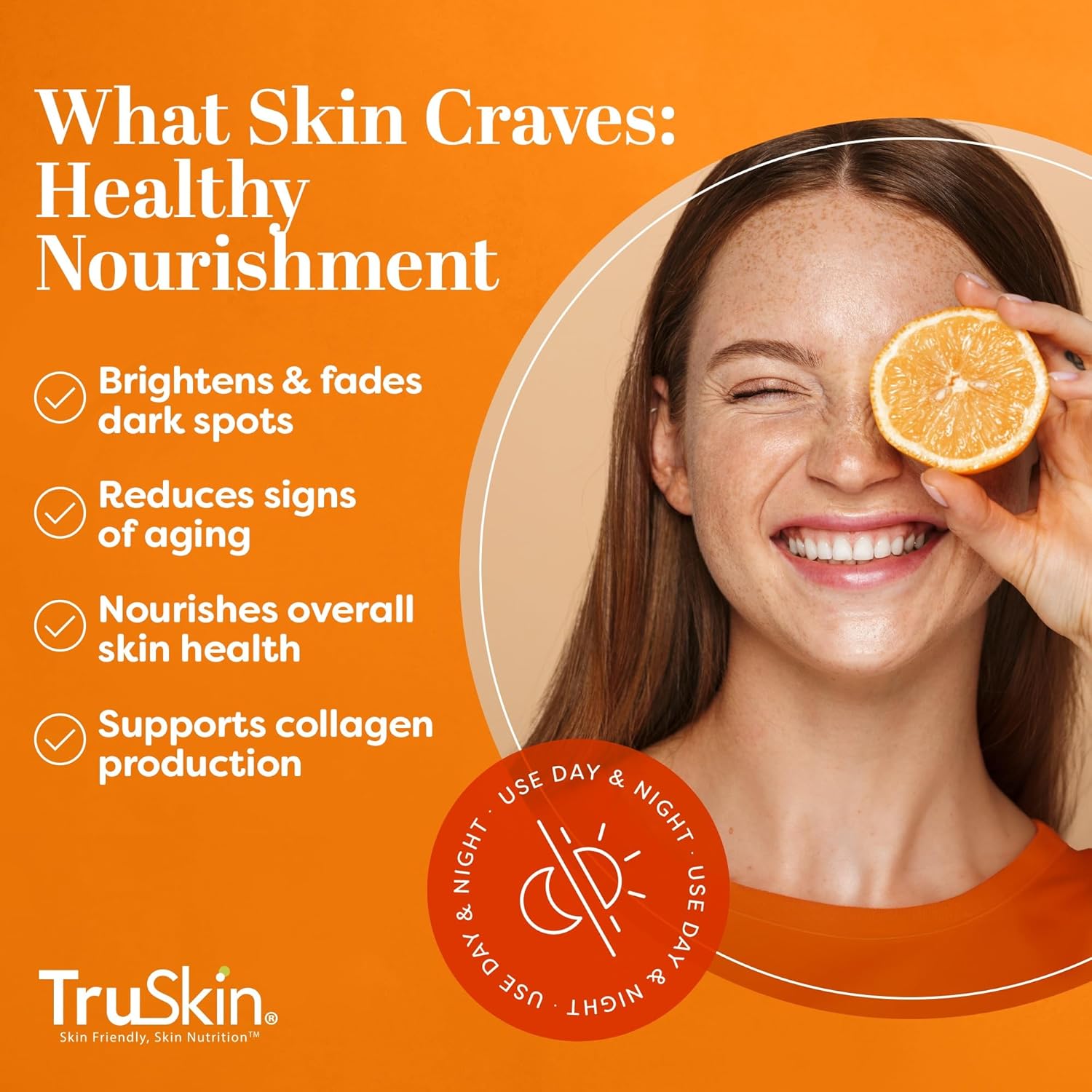 TruSkin Vitamin C Serum – Anti Aging Facial Serum with Vitamin C, Hyaluronic Acid, Vitamin E & More – Brightening Serum for Dark Spots, Even Skin Tone, Eye Area, Fine Lines & Wrinkles, 2 Fl Oz
